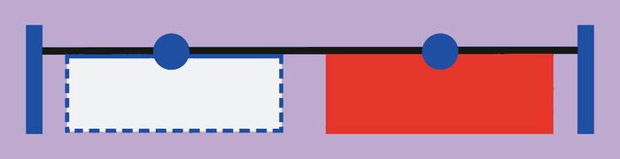 A visible object moves directly with the action while its limits and prior position remain clear.
