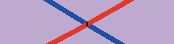 The eye follows two smooth paths through their intersection.
